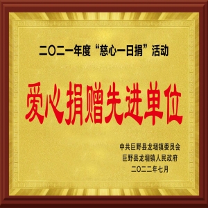 2021年度愛(ài)心捐贈先進(jìn)單位